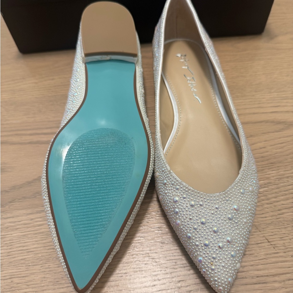Betsey Johnson Crystal Pavé Pointed Toe Flat - Picture 6 of 9